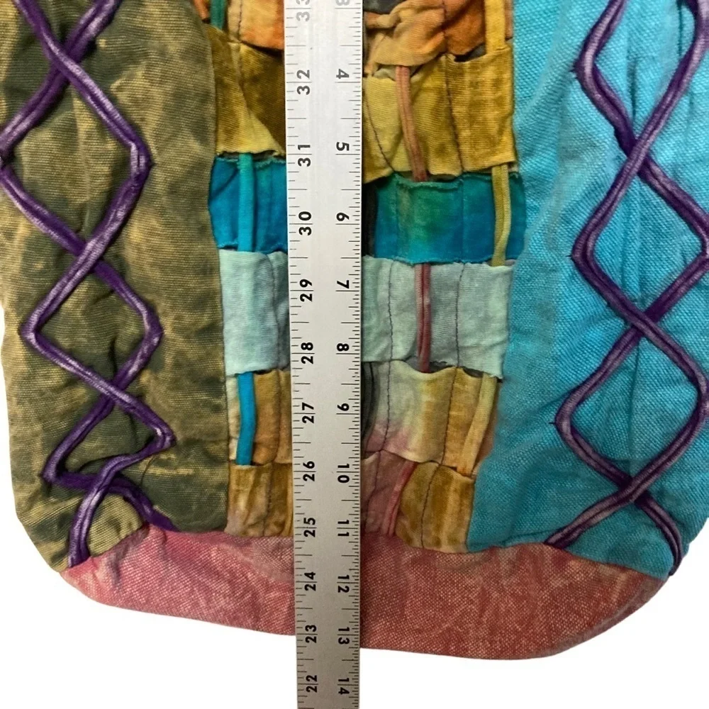 Vtg Y2K rising international boho hobo patchwork hippie shoulder purse crossbody